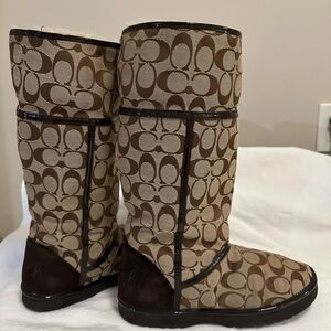 Coach Nikole Signature Shearling Boots.